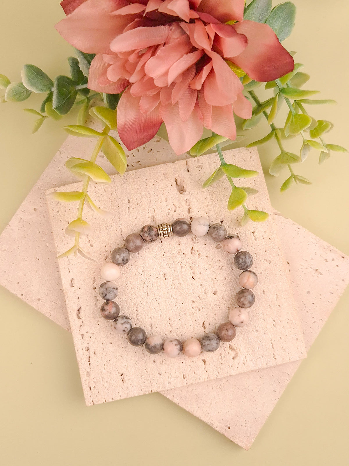 Pink Zebra Jasper Bracelet - 8mm
