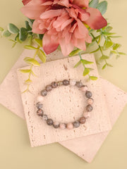 Pink Zebra Jasper Bracelet - 8mm