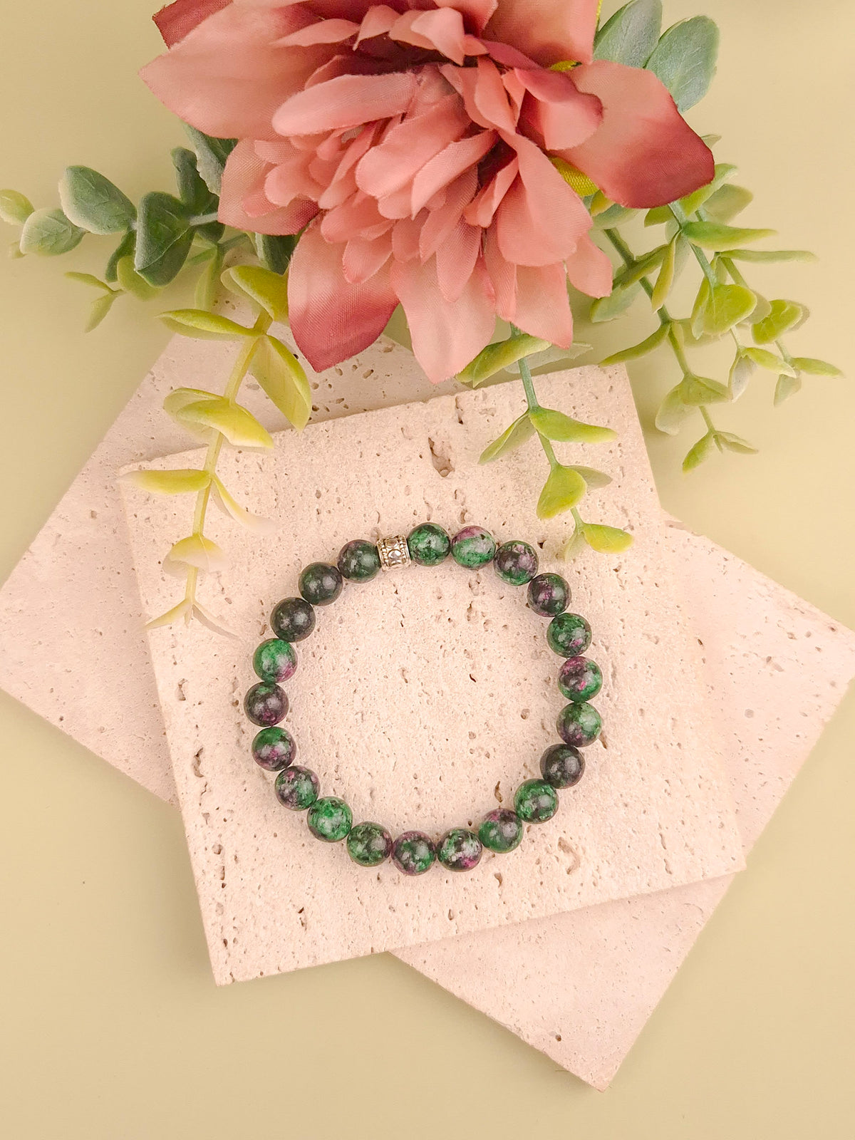 Ruby Zoisite (Anyolite) Bracelet - 8mm