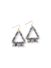 Sodalite Triangle Drop Earrings — 14k Gold Plated | Perry Bijoux