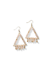 Rose Quartz Triangle Drop Earrings — 14k Gold Plated | Perry Bijoux