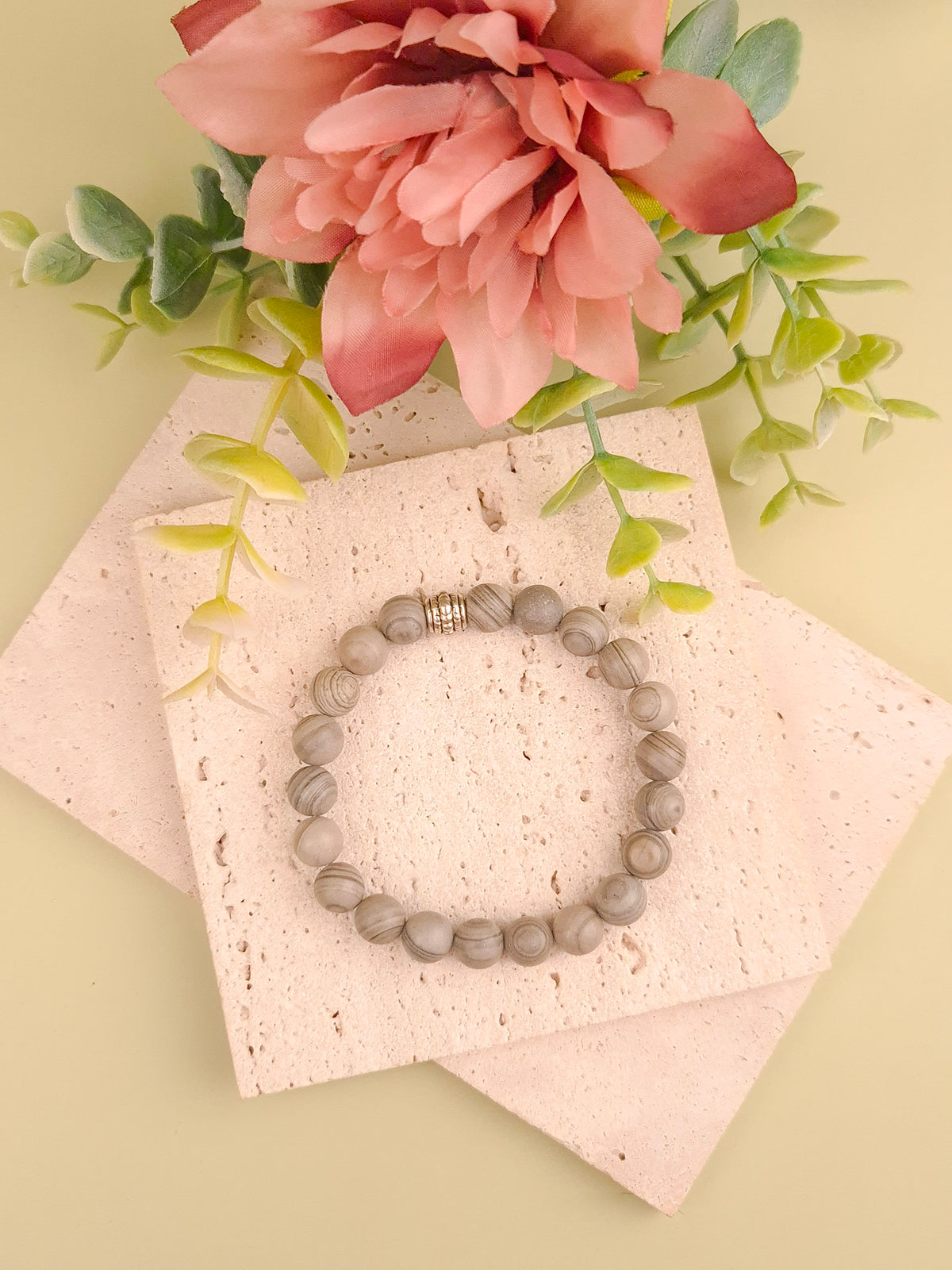 Grey Jasper Bracelet - 8mm