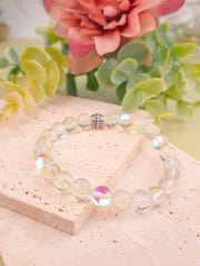 Opal Aura Quartz Bracelet - Clear - 8mm