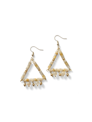 Sunstone Triangle Drop Earrings — 14k Gold Plated | Perry Bijoux