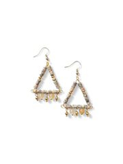 Jasper Triangle Drop Earrings — 14k Gold Plated | Perry Bijoux