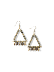 Labradorite Triangle Drop Earrings — 14k Gold Plated | Perry Bijoux