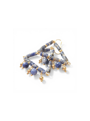 Sodalite Triangle Drop Earrings — 14k Gold Plated | Perry Bijoux