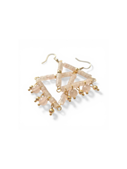 Rose Quartz Triangle Drop Earrings — 14k Gold Plated | Perry Bijoux