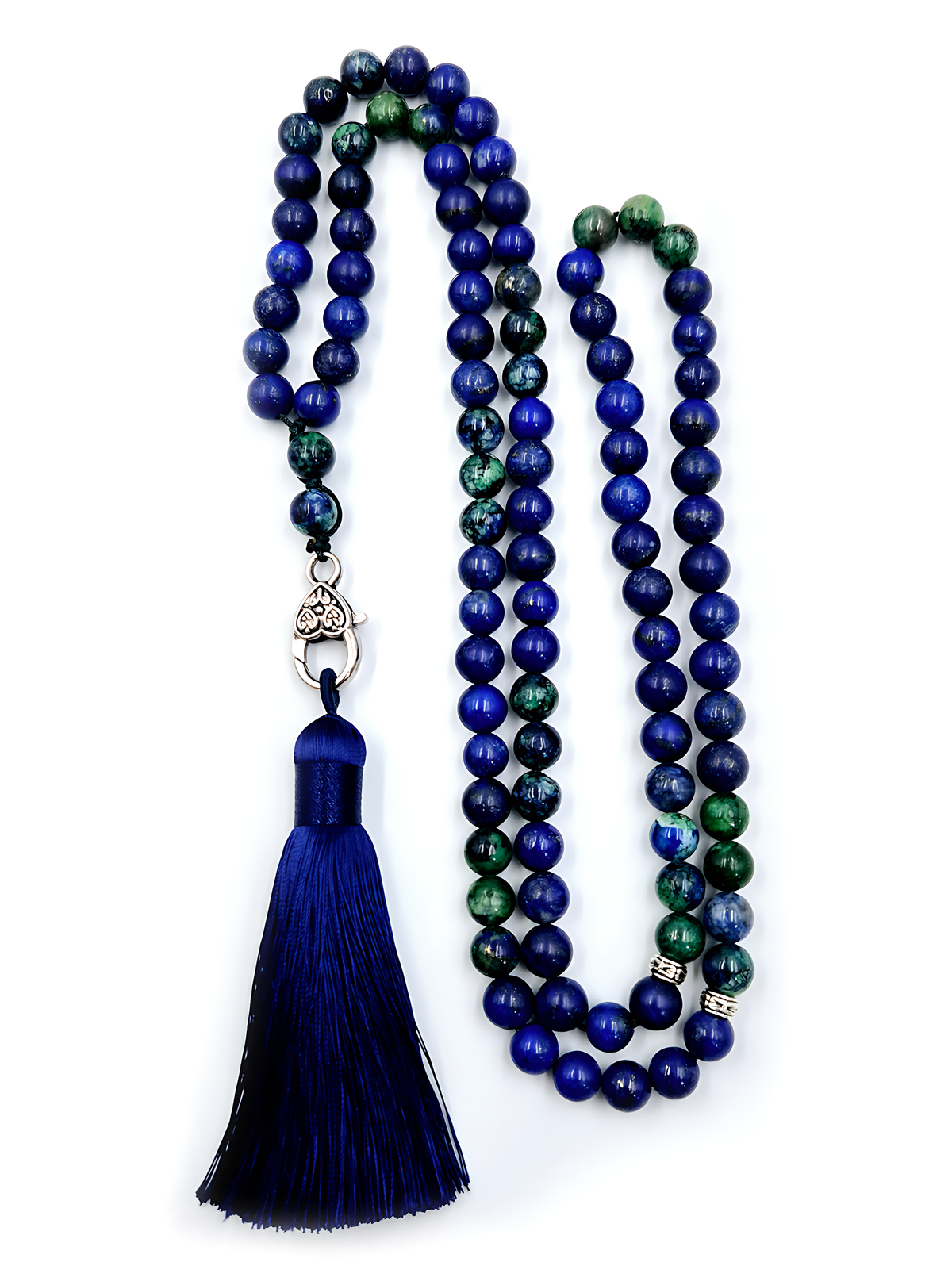 Lapis Lazuli & Azurite Prayer Bead Necklace | Perry Bijoux