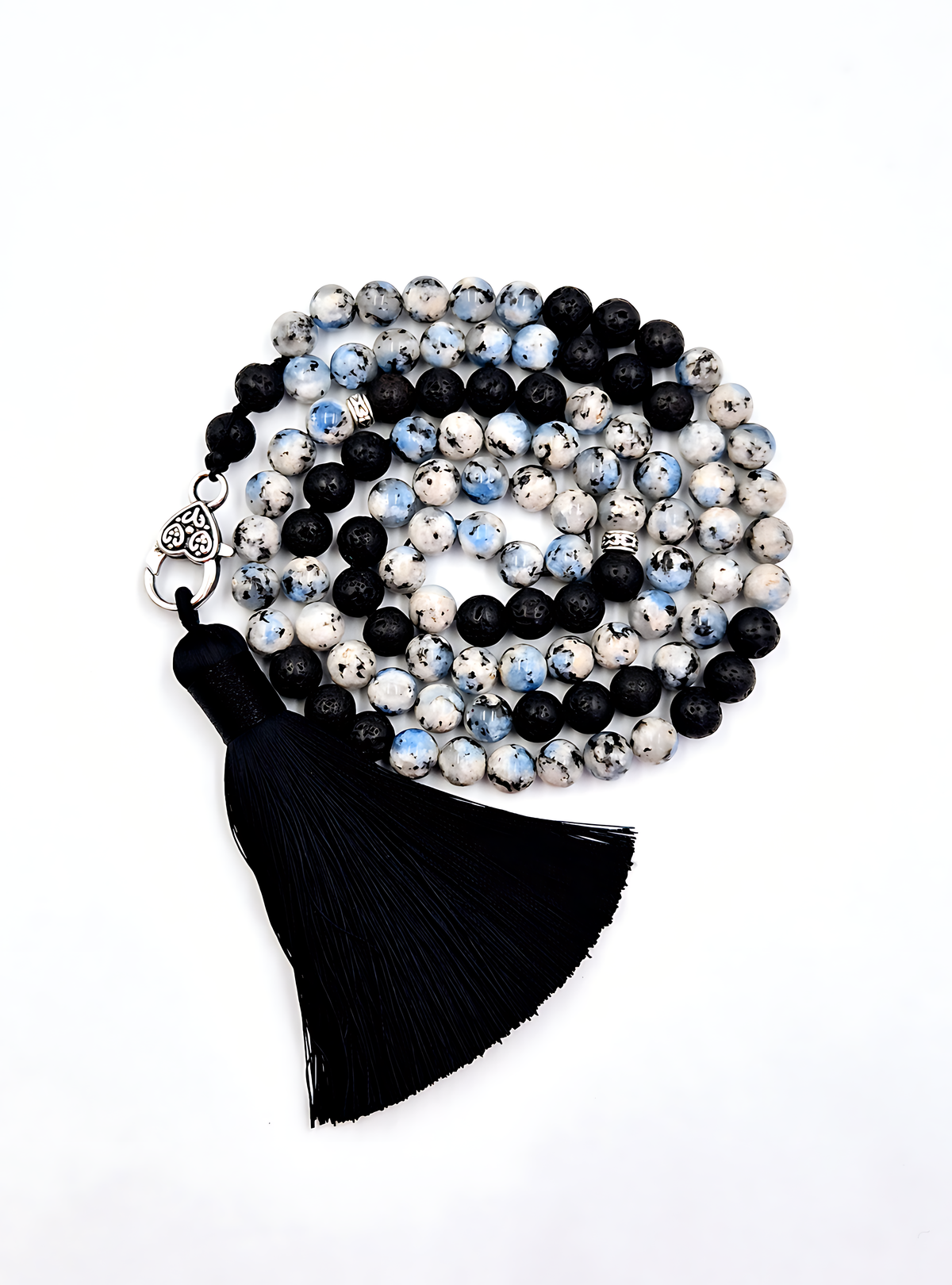 Lava Stone & K2 Stone Prayer Bead Necklace | Perry Bijoux