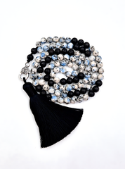 Lava Stone & K2 Stone Prayer Bead Necklace | Perry Bijoux