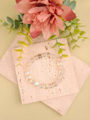 Opal Aura Quartz Bracelet - Clear Matt - 8mm